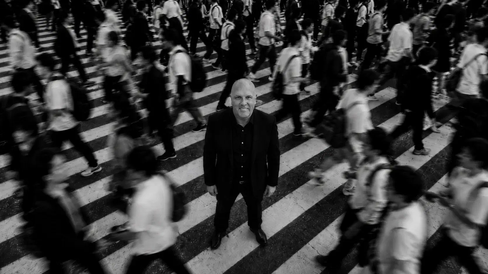 Jonathan Disley in a crowd