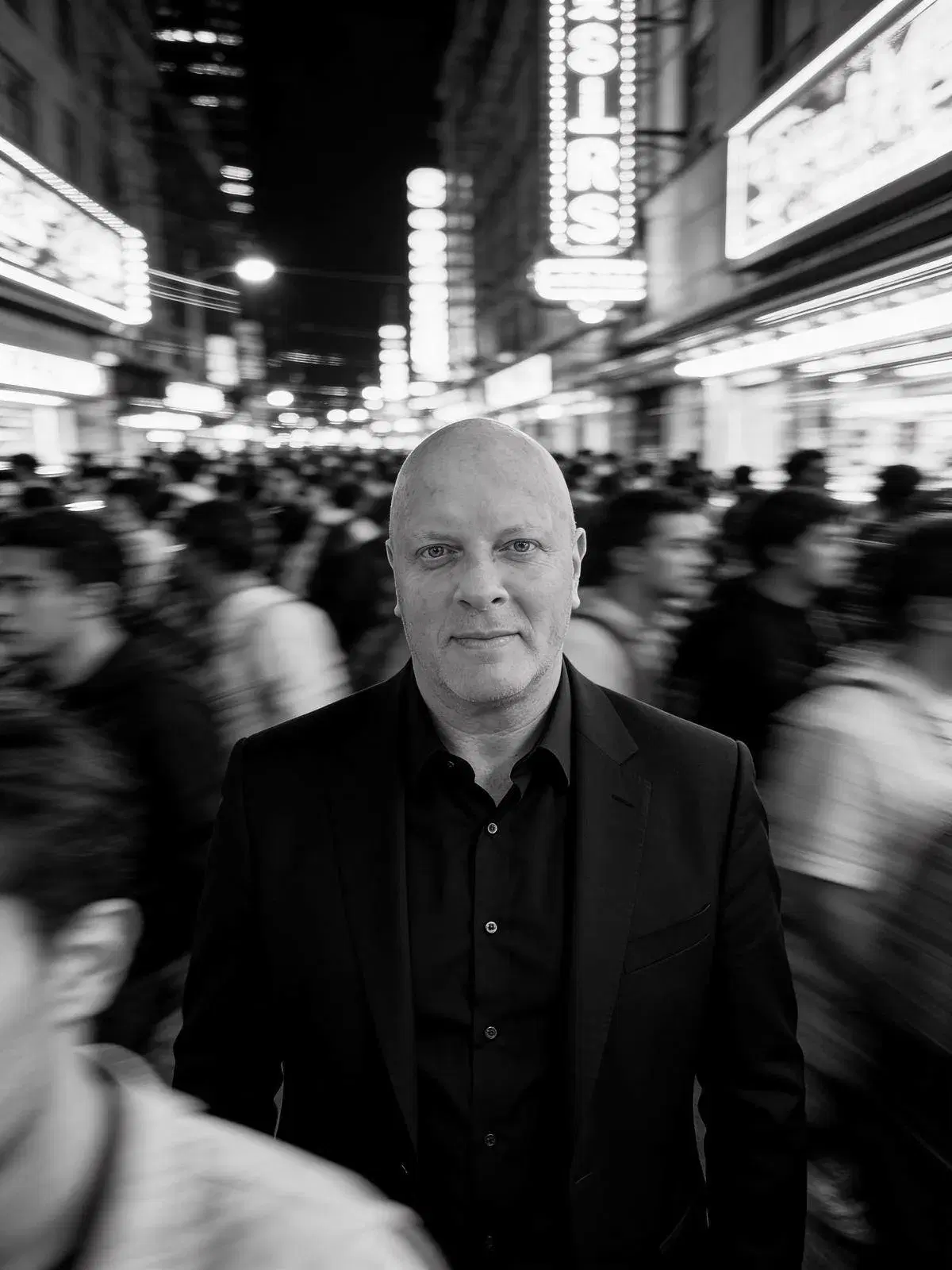 Jonathan Disley composed in a city crowd